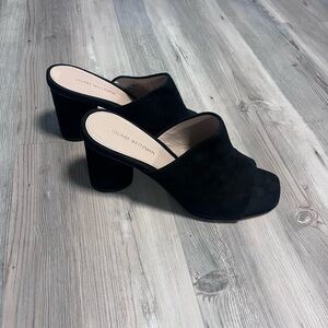 Stuart Weitzman Black Women's Heeled mule Sandals
